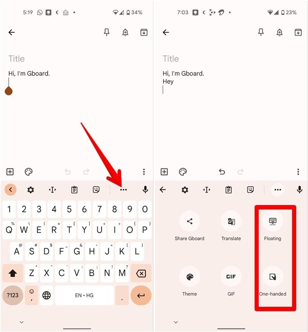 Gboard Keyboard Modes