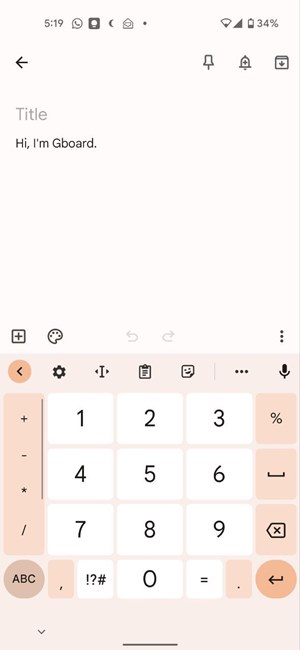 Gboard Number Pad