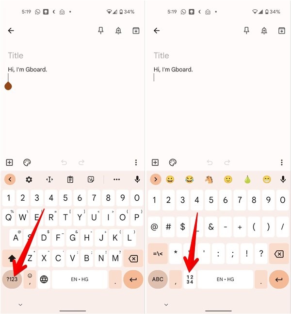 Gboard Numbers