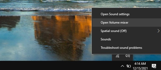 Increase Maximum Volume Windows 10 Open Volume Mixer