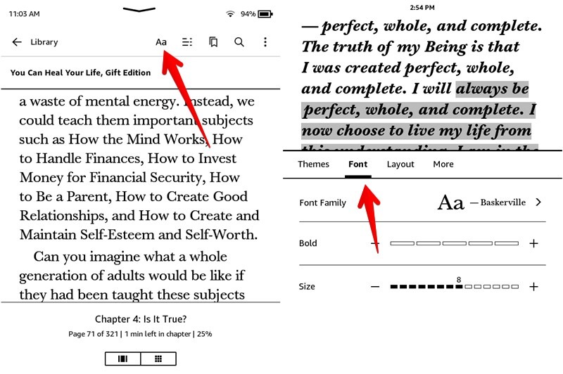 Kindle Tips Tricks Change Font