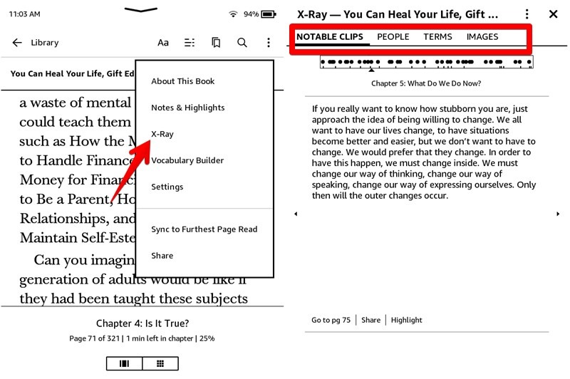 Kindle Tips Tricks X Ray