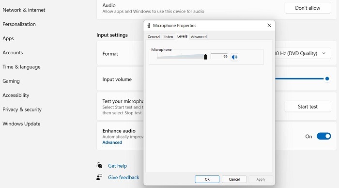 windows10-microphone-levels Microphone Not Working Windows11 Microphone Volume