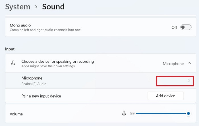 Microphone Not Working Windows11 Sound Settings Microphone Select