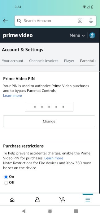 Parental Controls Amazon Pin