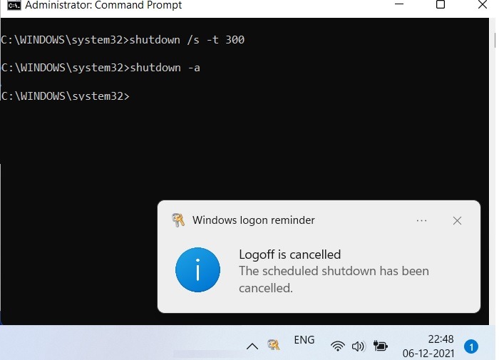Schedule Windows11 10 Shutstart Command Prompt Shutdown Abort