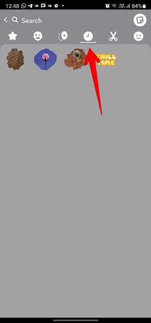 Snapchat Custom Sticker Recently Used