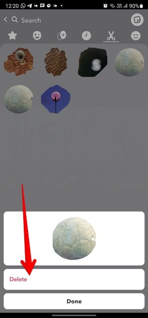 Snapchat Custom Sticker Remove