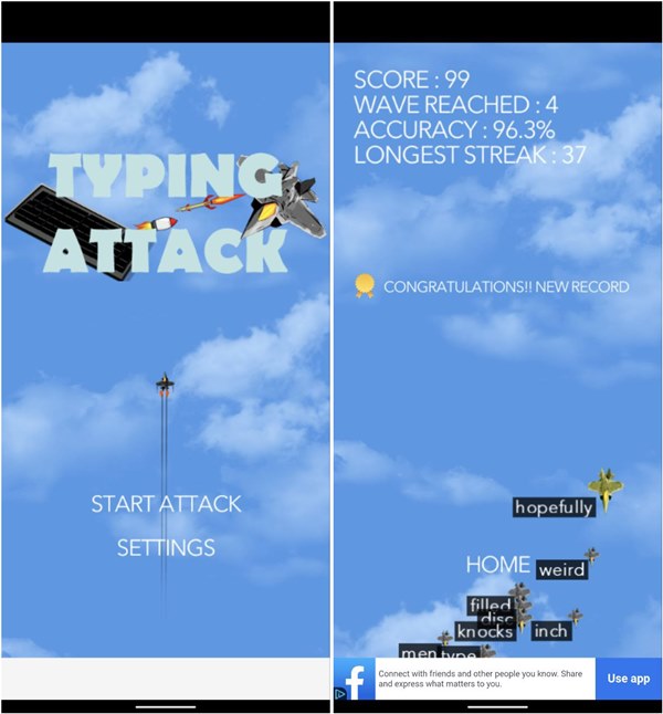 Typing Apps Android Attack Words