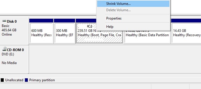 Win11 10 Uefi To Bios Shrink Volume