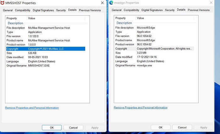 Windows Processes Look Malware Application Properties Details Windows11