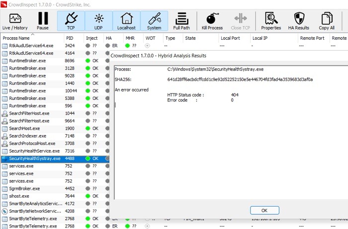 Windows Processes Look Malware Crowdinspect Zero Error