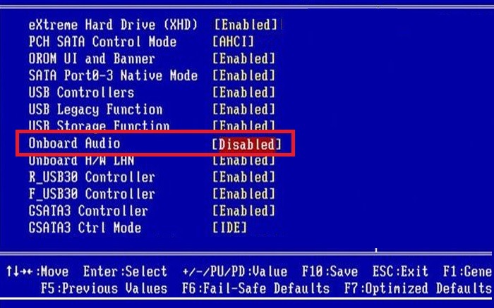 Windows Sound Not Working Onboard Audio Disabled