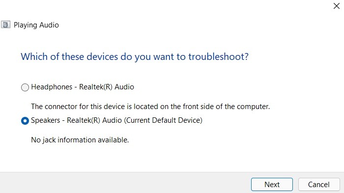 Windows Sound Not Working Win11 Detecting Problems Troubleshoot