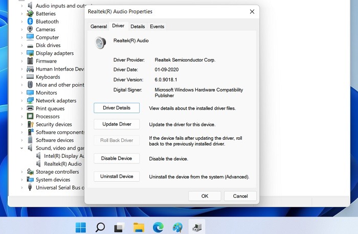 Windows Sound Not Working Win11 Rollback Drivers
