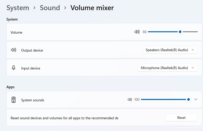 Windows Sound Not Working Win11 Volume Mixer Adjustment