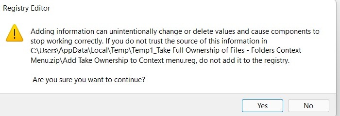 Windowsapps Folder Add Take Ownership Confirmation Warning