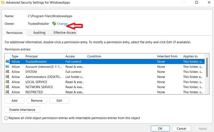 Windowsapps Folder Change From Trustedinstaller