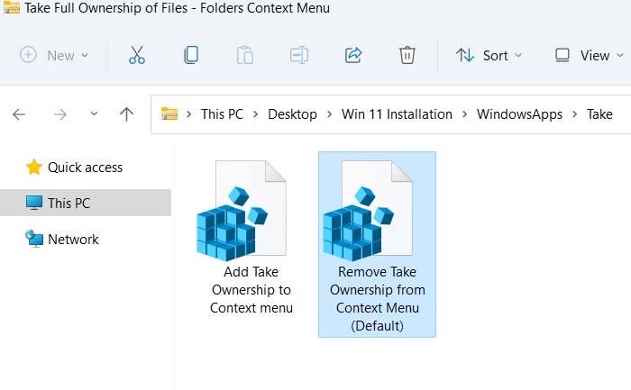 Windowsapps Folder Remove Full Ownership Context Menu 1