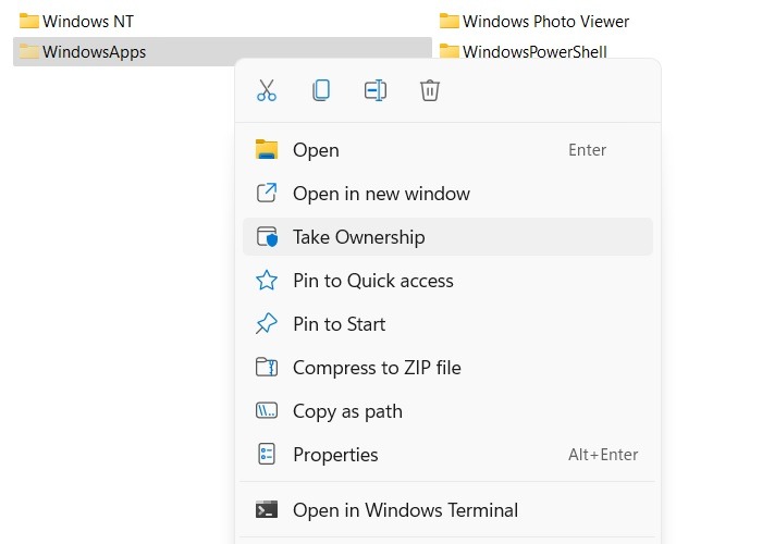 Windowsapps Folder Take Ownership In Folder Windows11
