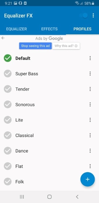 Android Equalizer Equalizer Fx Profile