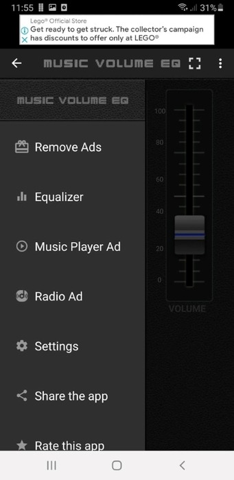 Android Equalizer Music Volume Eq Menu