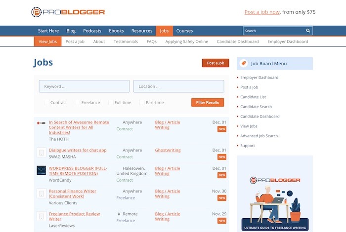 Best Job Sites Remote Work Probloggers