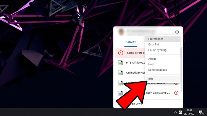 Cant Upload Google Drive Exit
