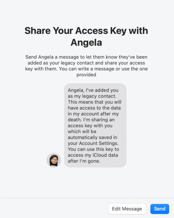 Digital Legacy Apple Message