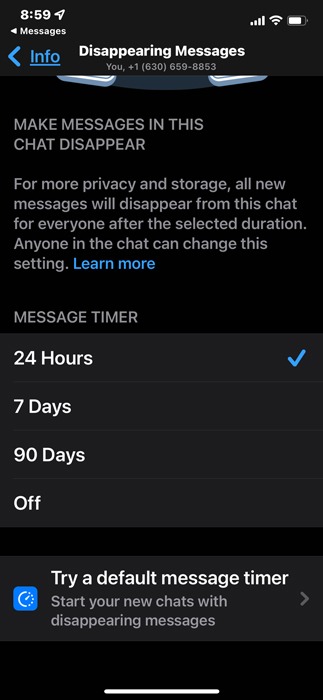 Disappearing Messages Whatsapp Iphone 2