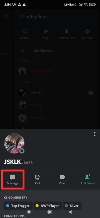 Discord User Message