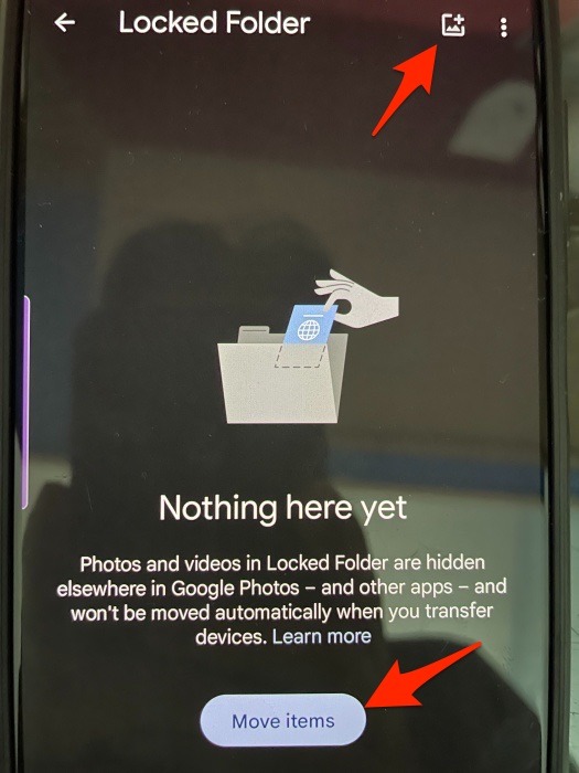 Google Photos Locked Folder Add Button