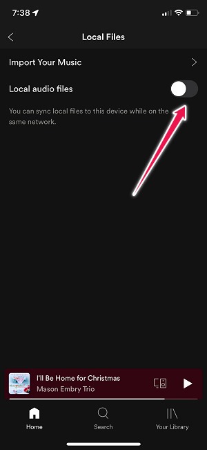 How To Add Local Files Spotify Ios Local Audio Files Toggle