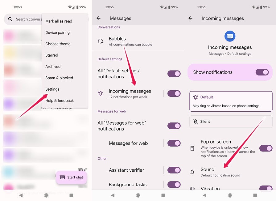 How To Change Notification Sounds Change Sound Google Messages