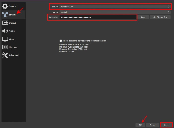 Obs Facebook Gaming Stream Settings