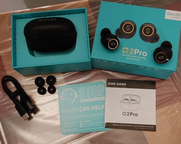 Supereq Q2 Pro Hybrid Anc Tws Earbuds Review Box
