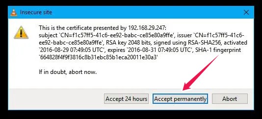 Useful Things Vlc Cast Chromecast Certificate Accept Permanently