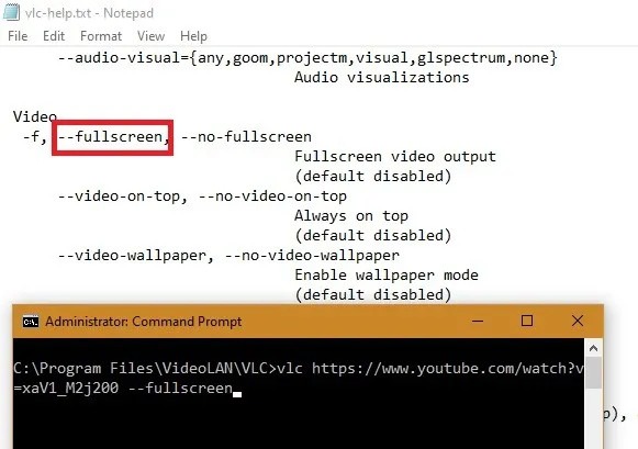 Useful Things Vlc Cmd Video Fullscreen Options
