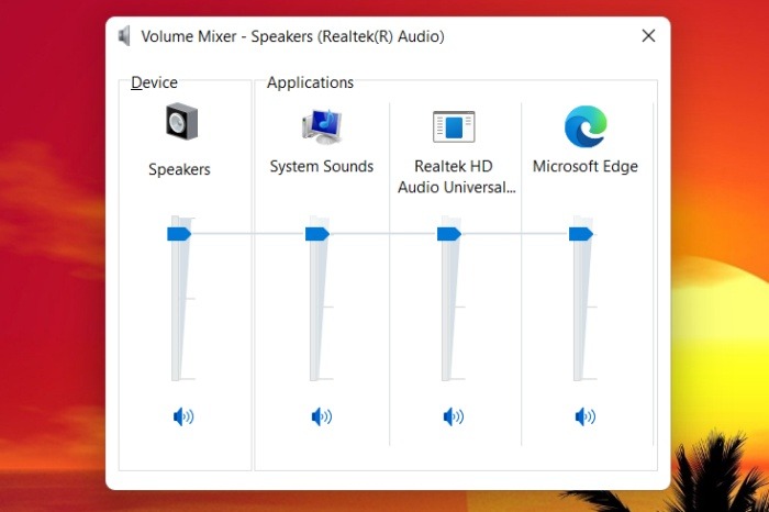 Windows 11 Classic Volume Mixer