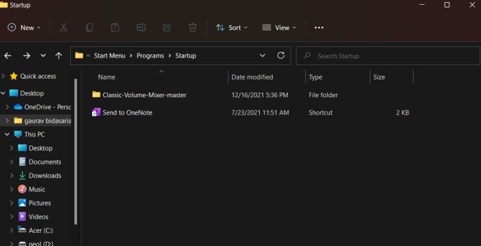 Windows 11 Startup Folder