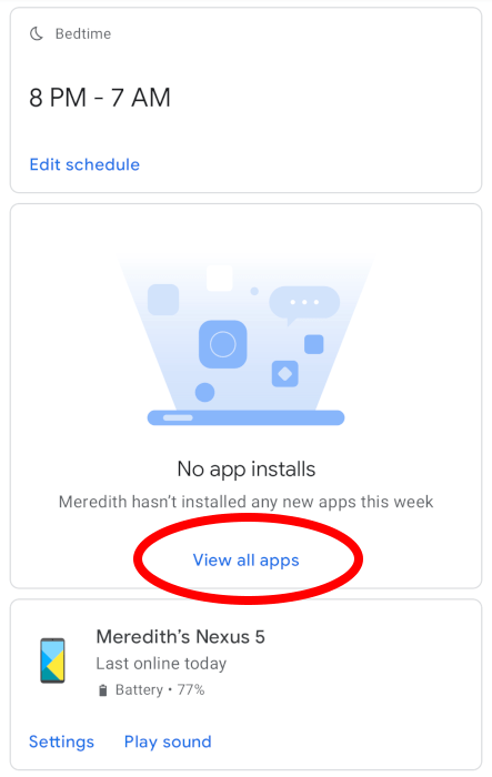 Android Parental Controls Family Link Apps Menu