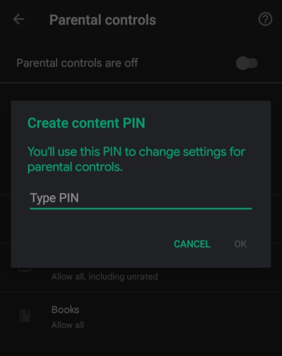 Android Parental Controls Google Play Pin