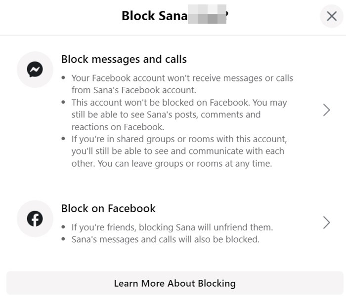 Block Someone Facebook Messenger Meaning