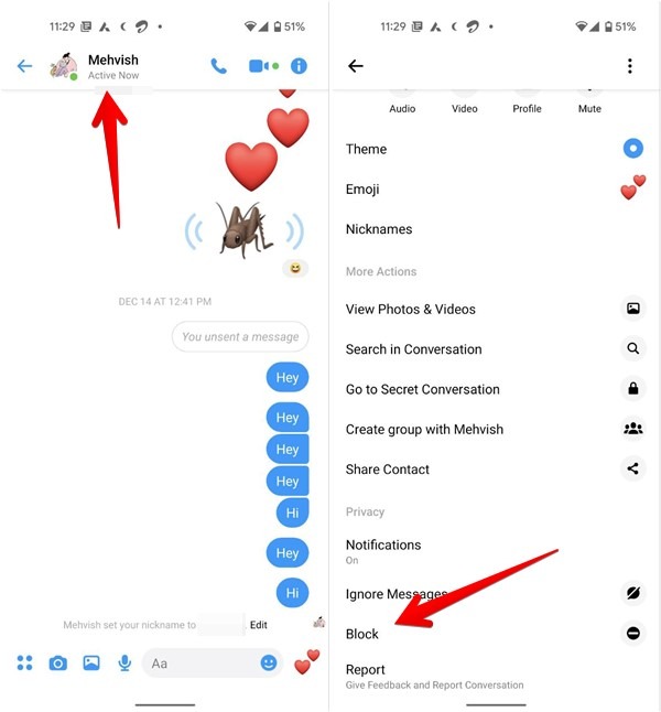 Block Someone Facebook Messenger Mobile