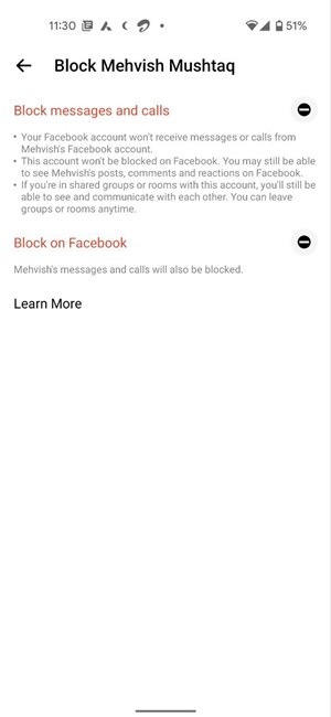 Block Someone Facebook Messenger Mobile Types