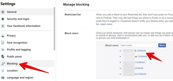 Block Someone Facebook Pc Unblock