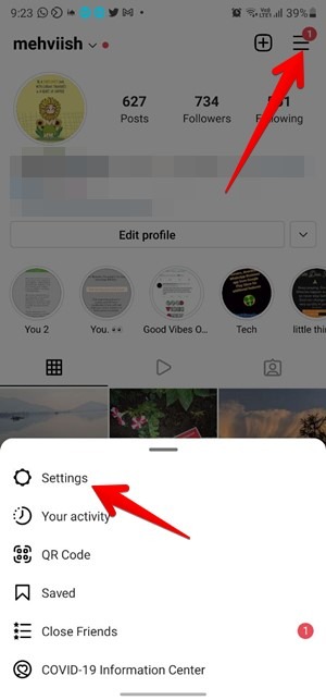 Block Someone Instagram Settings