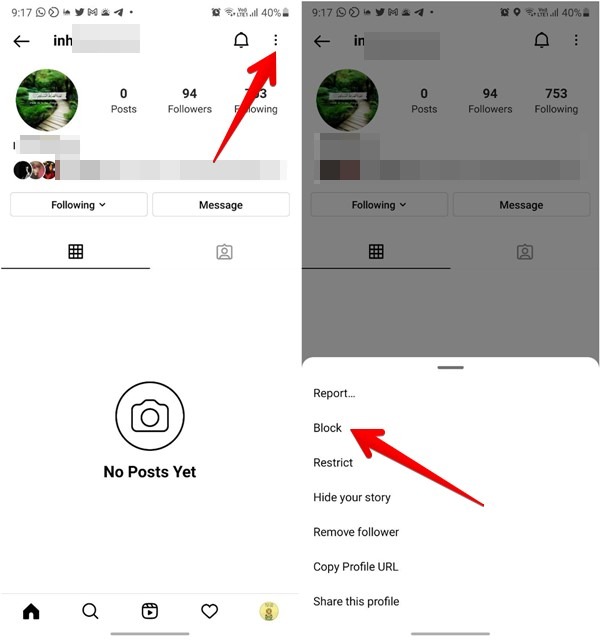 Block Someone Instagram