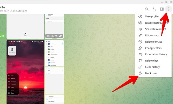 Block Someone Telegram Pc