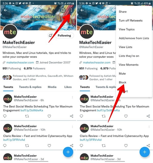 Block Someone Twitter Mobile Block